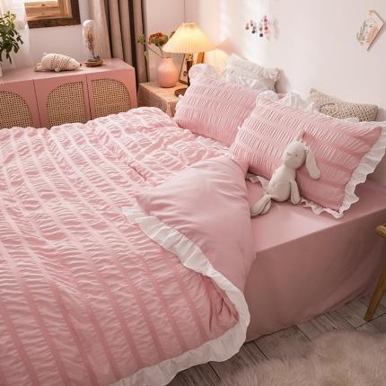 （总）慕澄 2022新款公主风泡泡纱花边四件套