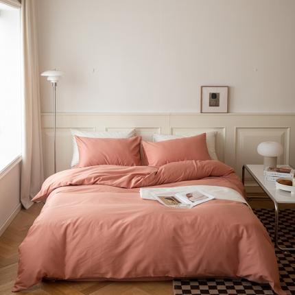 绫韵 2022新款13374全棉素色双拼系列被套 海棠红