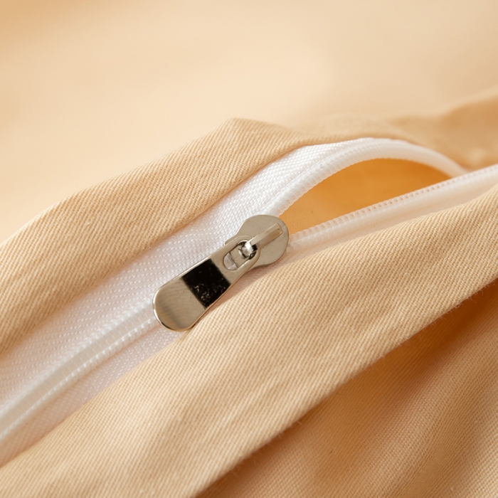 91家纺网 家纺一手货源 找家纺 绫韵 2022新款13374全棉素色双拼系列被套 浅米驼