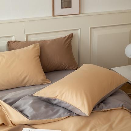 91家纺网 家纺一手货源 找家纺 （总）绫韵 2022新款13374全棉素色双拼枕套48*74