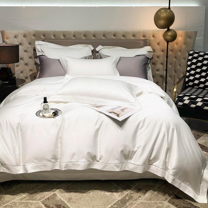 91家纺网 家纺一手货源 找家纺 2022款140支素色镂空全棉四件套纯棉臻系列含礼盒