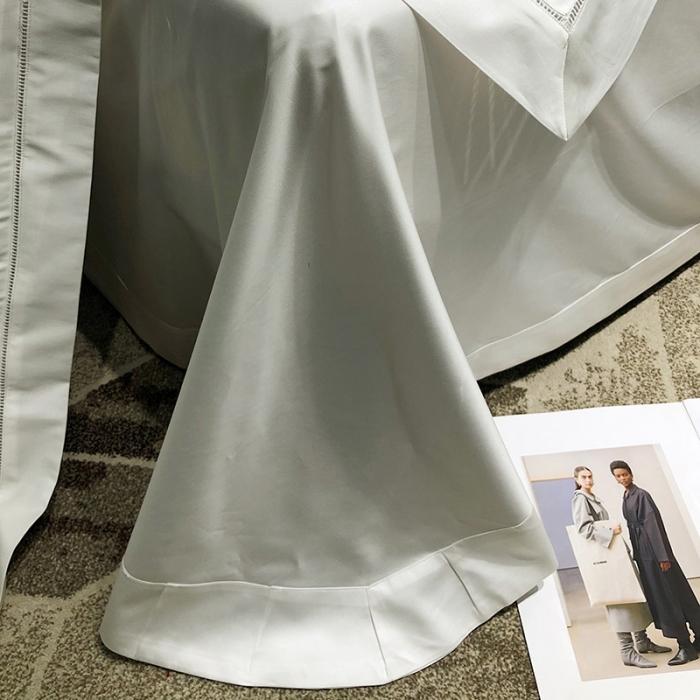 91家纺网 家纺一手货源 找家纺 2022款140支素色镂空全棉四件套纯棉臻系列含礼盒