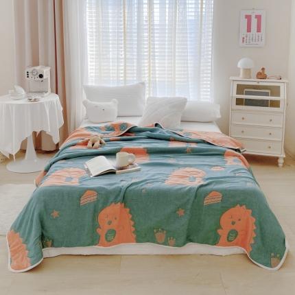 91家纺网 家纺一手货源 找家纺 爱港 2023新款专版全棉A类10层纱布毛巾被盖毯 恐龙时代