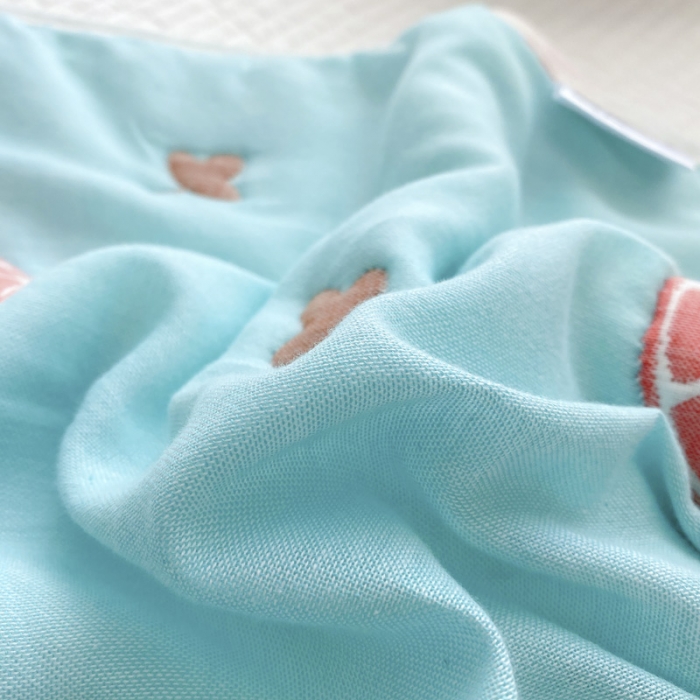 91家纺网 家纺一手货源 找家纺 爱港 2023新款专版全棉A类10层纱布毛巾被盖毯 橙梦