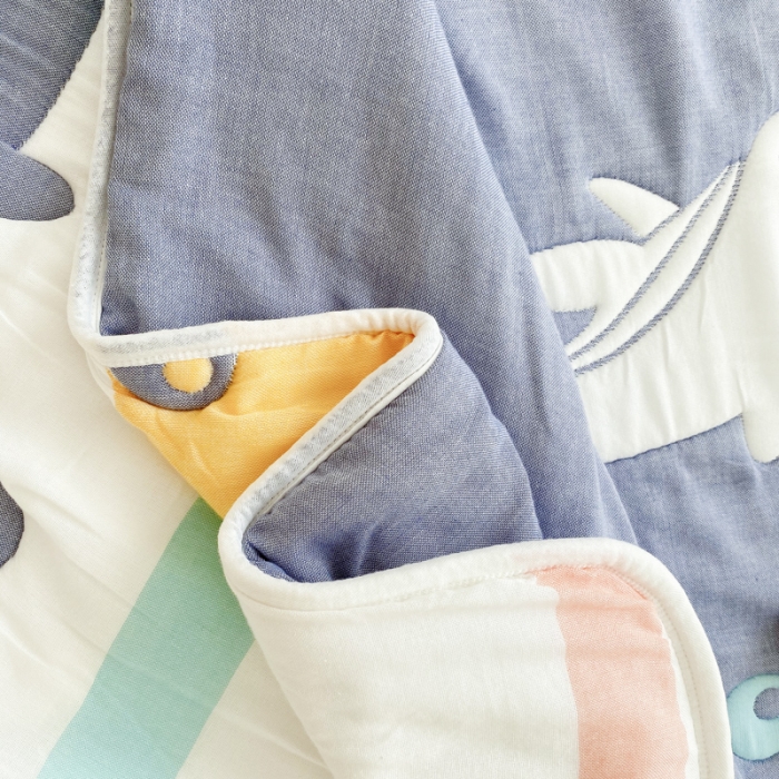 91家纺网 家纺一手货源 找家纺 爱港 2023新款专版全棉A类10层纱布毛巾被盖毯 海之梦