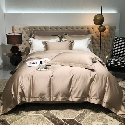 91家纺网 家纺一手货源 找家纺 2022款140支素色镂空全棉四件套纯棉臻系列含礼盒