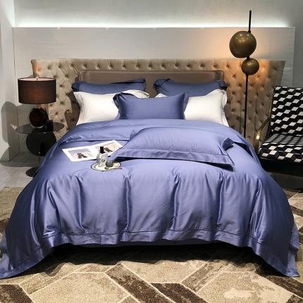 91家纺网 家纺一手货源 找家纺 2022款140支素色镂空全棉四件套纯棉臻系列含礼盒