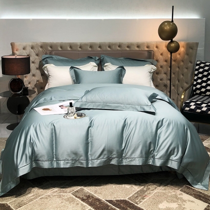 91家纺网 家纺一手货源 找家纺 2022款140支素色镂空全棉四件套纯棉臻系列含礼盒