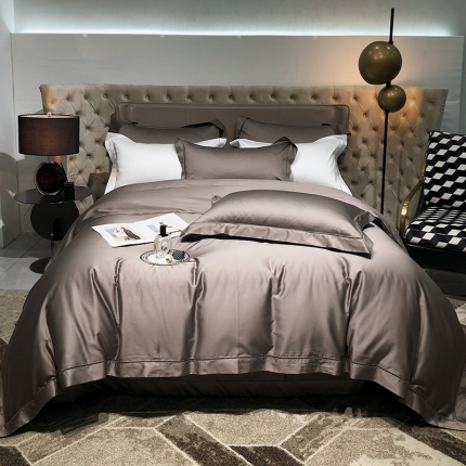 91家纺网 家纺一手货源 找家纺 2022款140支素色镂空全棉四件套纯棉臻系列含礼盒