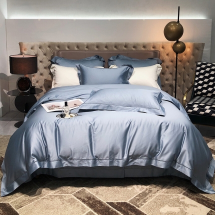 91家纺网 家纺一手货源 找家纺 2022款140支素色镂空全棉四件套纯棉臻系列含礼盒