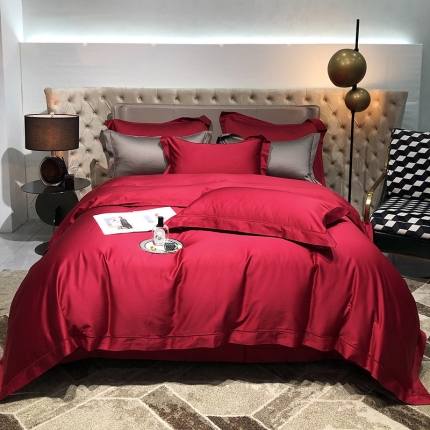 91家纺网 家纺一手货源 找家纺 2022款140支素色镂空全棉四件套纯棉臻系列含礼盒