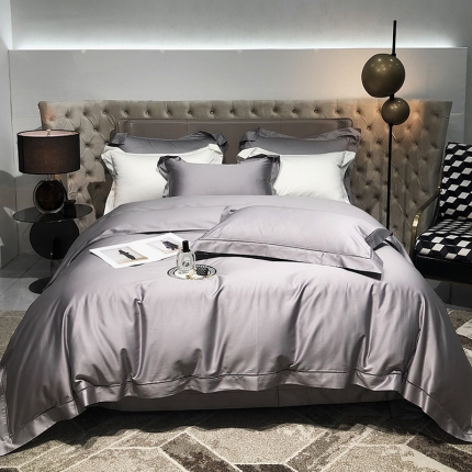 91家纺网 家纺一手货源 找家纺 2022款140支素色镂空全棉四件套纯棉臻系列含礼盒