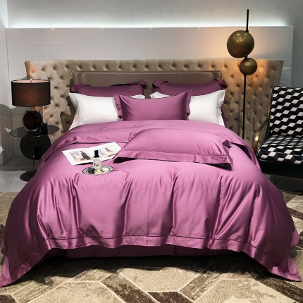 91家纺网 家纺一手货源 找家纺 2022款140支素色镂空全棉四件套纯棉臻系列含礼盒