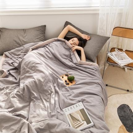 91家纺网 家纺一手货源 找家纺 （总）森林人 2022新款水洗棉大豆纤维夏凉被 风格2