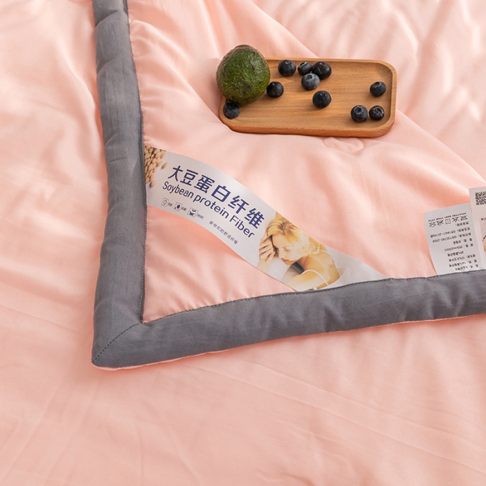 91家纺网 家纺一手货源 找家纺 森林人 2022新款水洗棉大豆纤维夏凉被 风格2 优雅玉