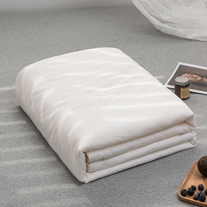 91家纺网 家纺一手货源 找家纺 森林人 2022新款水洗棉大豆纤维夏凉被 风格2 珍珠白