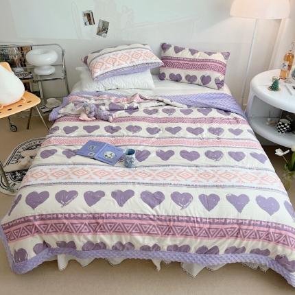 星期八 2022新款豆豆夏被包边款 爱心紫