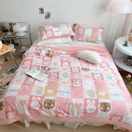 星期八 2022新款豆豆夏被包边款 格子兔