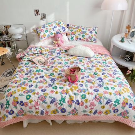 星期八 2022新款豆豆夏被包边款 快乐小兔