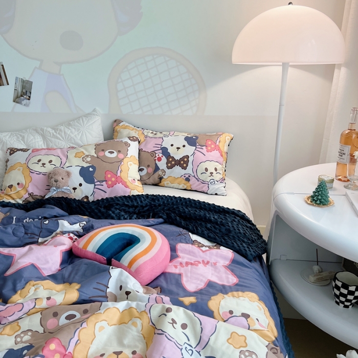 91家纺网 家纺一手货源 找家纺 星期八 2022新款豆豆夏被包边款 萌宠乐园