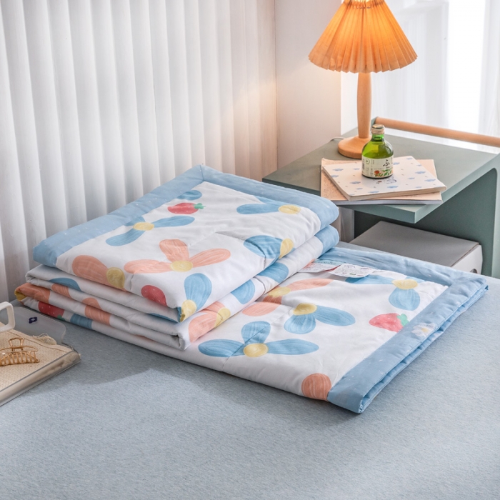 91家纺网 家纺一手货源 找家纺 绵庭家纺 2023新款舒适亲肤全棉单夏被 北岛诗情