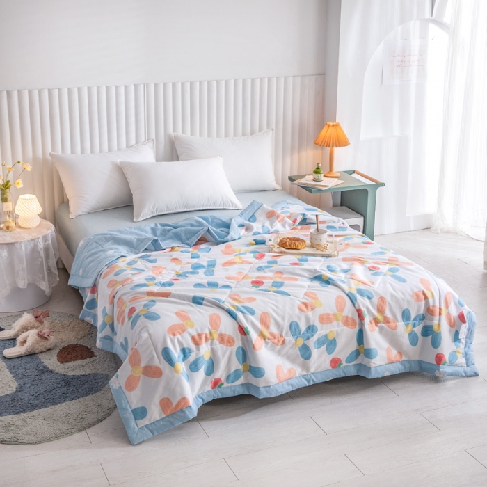 91家纺网 家纺一手货源 找家纺 绵庭家纺 2023新款舒适亲肤全棉单夏被 北岛诗情