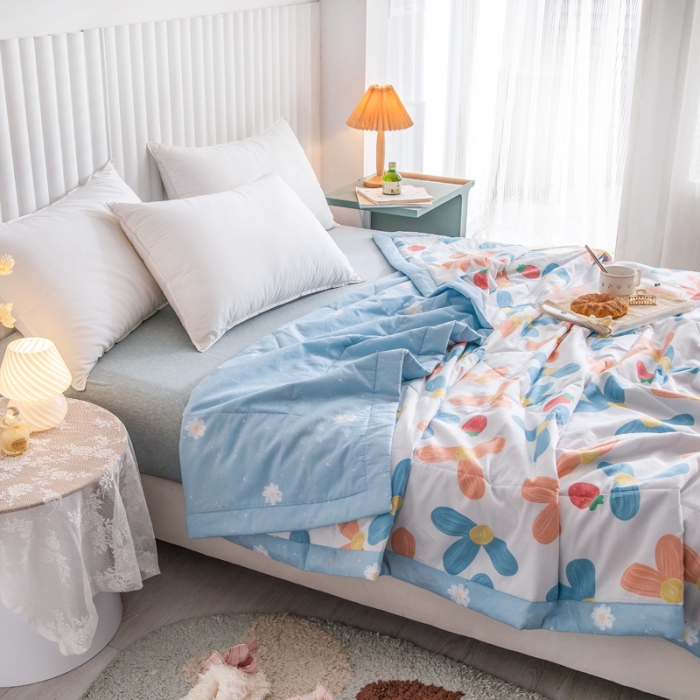 91家纺网 家纺一手货源 找家纺 绵庭家纺 2023新款舒适亲肤全棉单夏被 北岛诗情