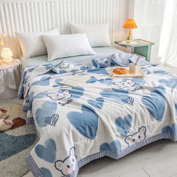 91家纺网 家纺一手货源 找家纺 绵庭家纺 2023新款舒适亲肤全棉单夏被 波波熊