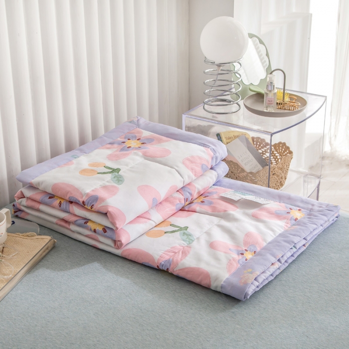 91家纺网 家纺一手货源 找家纺 绵庭家纺 2023新款舒适亲肤全棉单夏被 卉雅