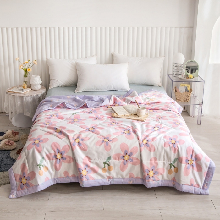 91家纺网 家纺一手货源 找家纺 绵庭家纺 2023新款舒适亲肤全棉单夏被 卉雅