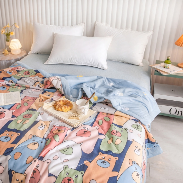 91家纺网 家纺一手货源 找家纺 绵庭家纺 2023新款舒适亲肤全棉单夏被 克莱茵