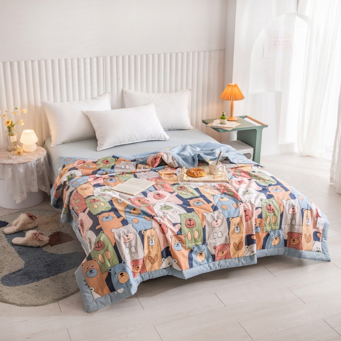 91家纺网 家纺一手货源 找家纺 绵庭家纺 2023新款舒适亲肤全棉单夏被 克莱茵