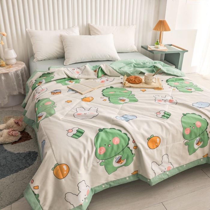 91家纺网 家纺一手货源 找家纺 绵庭家纺 2023新款舒适亲肤全棉单夏被 恐龙宝宝