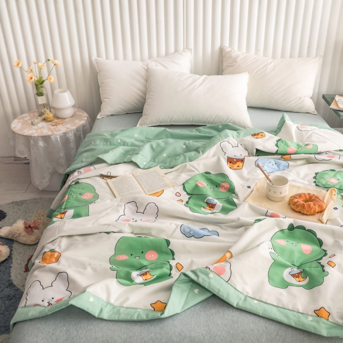 91家纺网 家纺一手货源 找家纺 绵庭家纺 2023新款舒适亲肤全棉单夏被 恐龙宝宝