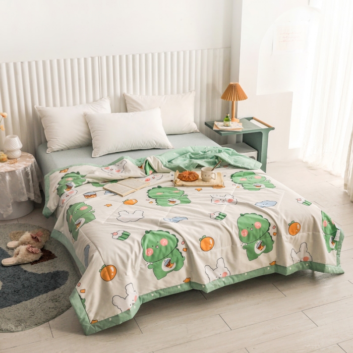 91家纺网 家纺一手货源 找家纺 绵庭家纺 2023新款舒适亲肤全棉单夏被 恐龙宝宝