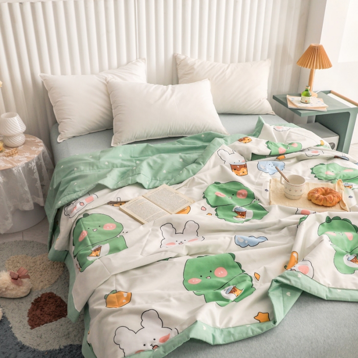 91家纺网 家纺一手货源 找家纺 绵庭家纺 2023新款舒适亲肤全棉单夏被 恐龙宝宝