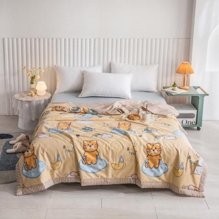 绵庭家纺 2023新款舒适亲肤全棉单夏被 快乐虎-黄