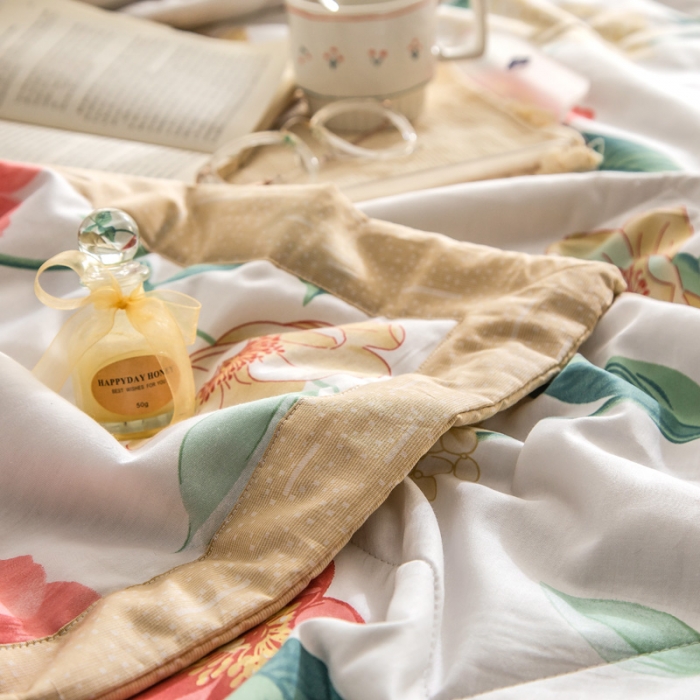 91家纺网 家纺一手货源 找家纺 绵庭家纺 2023新款舒适亲肤全棉单夏被 浪漫之约