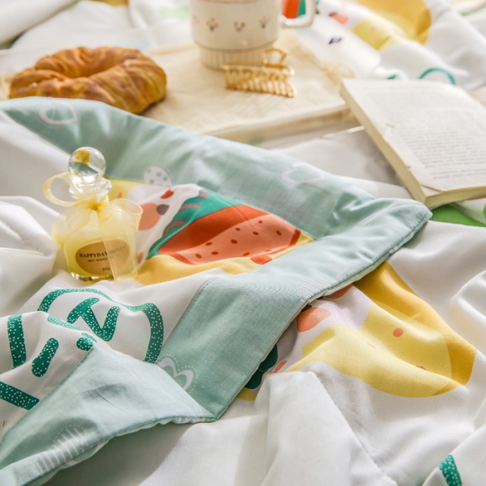 91家纺网 家纺一手货源 找家纺 绵庭家纺 2023新款舒适亲肤全棉单夏被 芒果小子