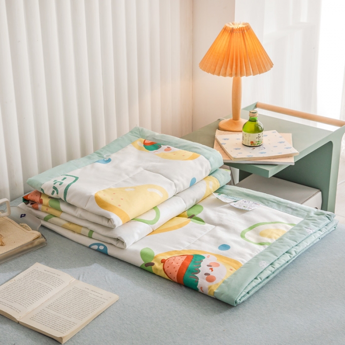 91家纺网 家纺一手货源 找家纺 绵庭家纺 2023新款舒适亲肤全棉单夏被 芒果小子