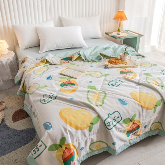 91家纺网 家纺一手货源 找家纺 绵庭家纺 2023新款舒适亲肤全棉单夏被 芒果小子