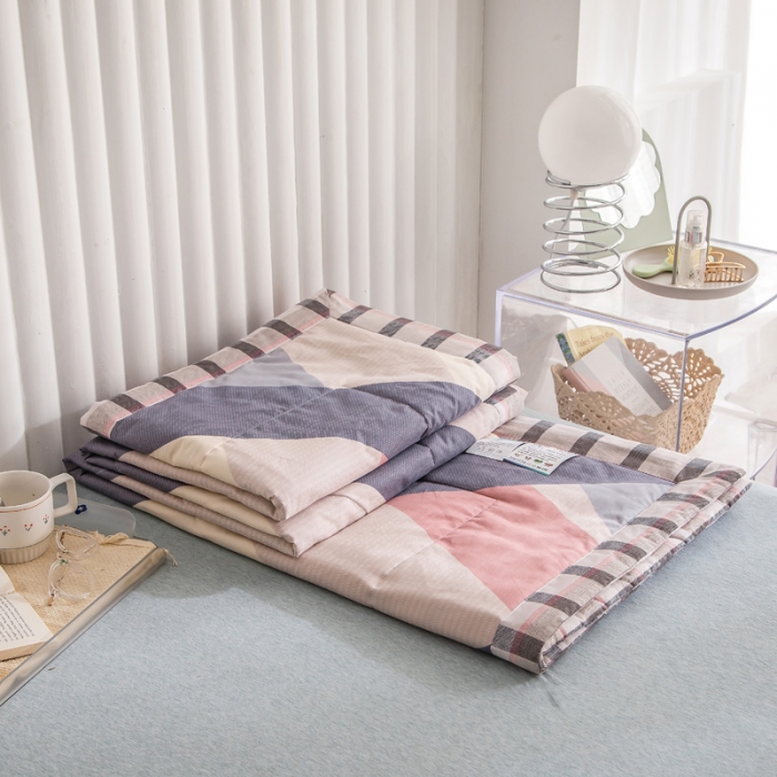 91家纺网 家纺一手货源 找家纺 绵庭家纺 2023新款舒适亲肤全棉单夏被 玫瑰条约-粉