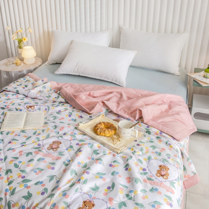 91家纺网 家纺一手货源 找家纺 绵庭家纺 2023新款舒适亲肤全棉单夏被 梦中花园