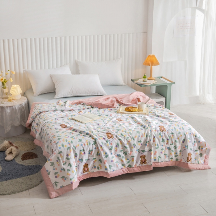 91家纺网 家纺一手货源 找家纺 绵庭家纺 2023新款舒适亲肤全棉单夏被 梦中花园