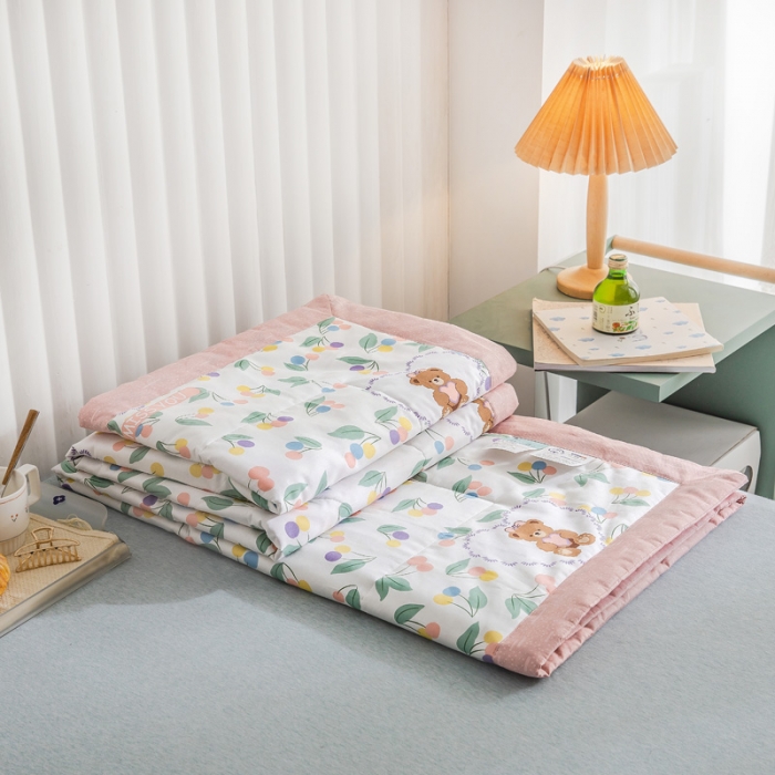 91家纺网 家纺一手货源 找家纺 绵庭家纺 2023新款舒适亲肤全棉单夏被 梦中花园