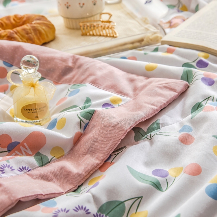 91家纺网 家纺一手货源 找家纺 绵庭家纺 2023新款舒适亲肤全棉单夏被 梦中花园