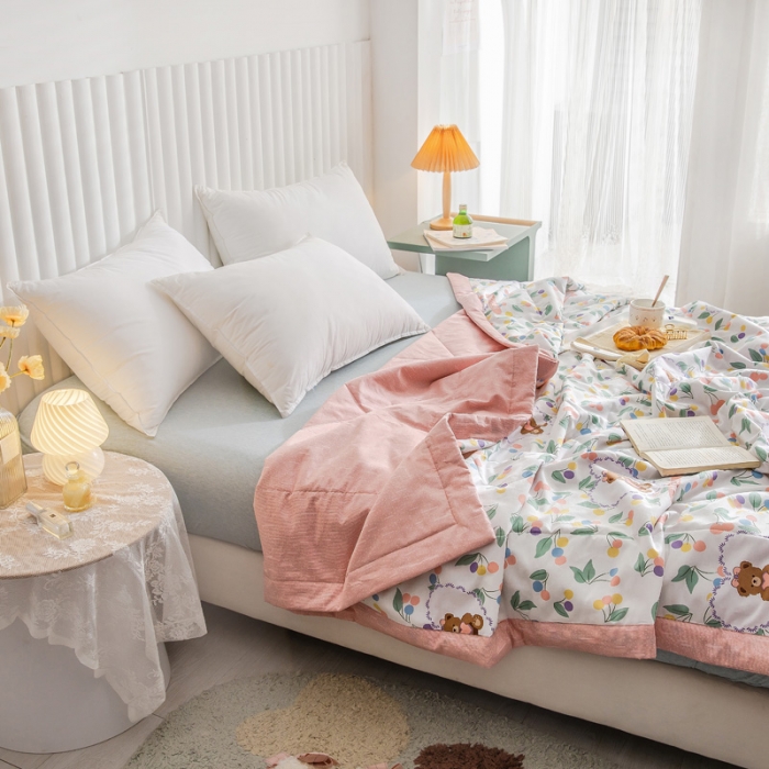 91家纺网 家纺一手货源 找家纺 绵庭家纺 2023新款舒适亲肤全棉单夏被 梦中花园