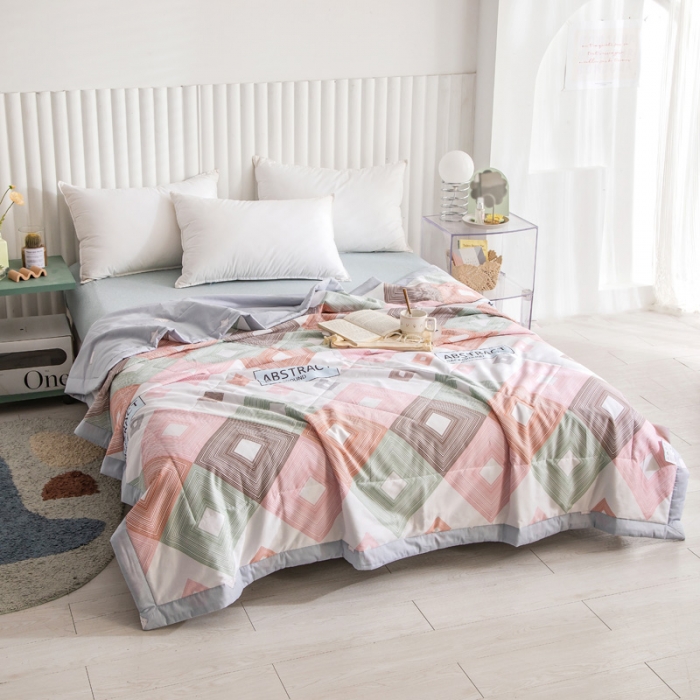 91家纺网 家纺一手货源 找家纺 绵庭家纺 2023新款舒适亲肤全棉单夏被 摩登艺术