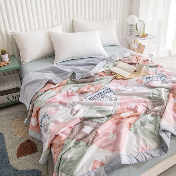 91家纺网 家纺一手货源 找家纺 绵庭家纺 2023新款舒适亲肤全棉单夏被 摩登艺术