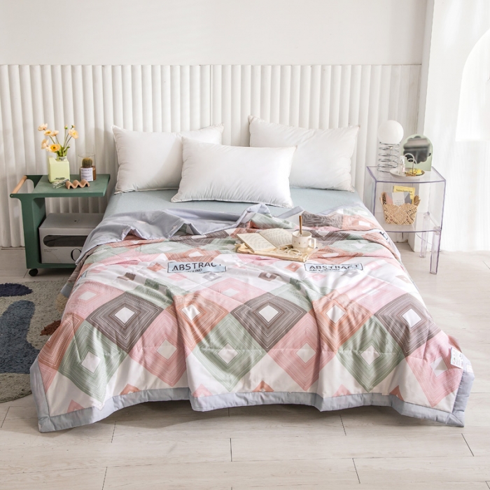 91家纺网 家纺一手货源 找家纺 绵庭家纺 2023新款舒适亲肤全棉单夏被 摩登艺术